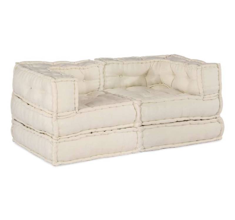 vidaXL Sitzauflage Modulares Sofa 2 pcs Creme 70 x 70 x 56 cm Stoff, (2 St) von vidaXL
