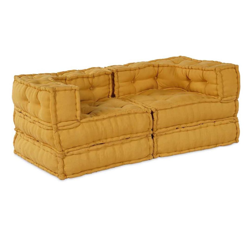 vidaXL Sitzauflage Modulares Sofa 2 pcs Gelb 70 x 70 x 56 cm Stoff, (2 St) von vidaXL