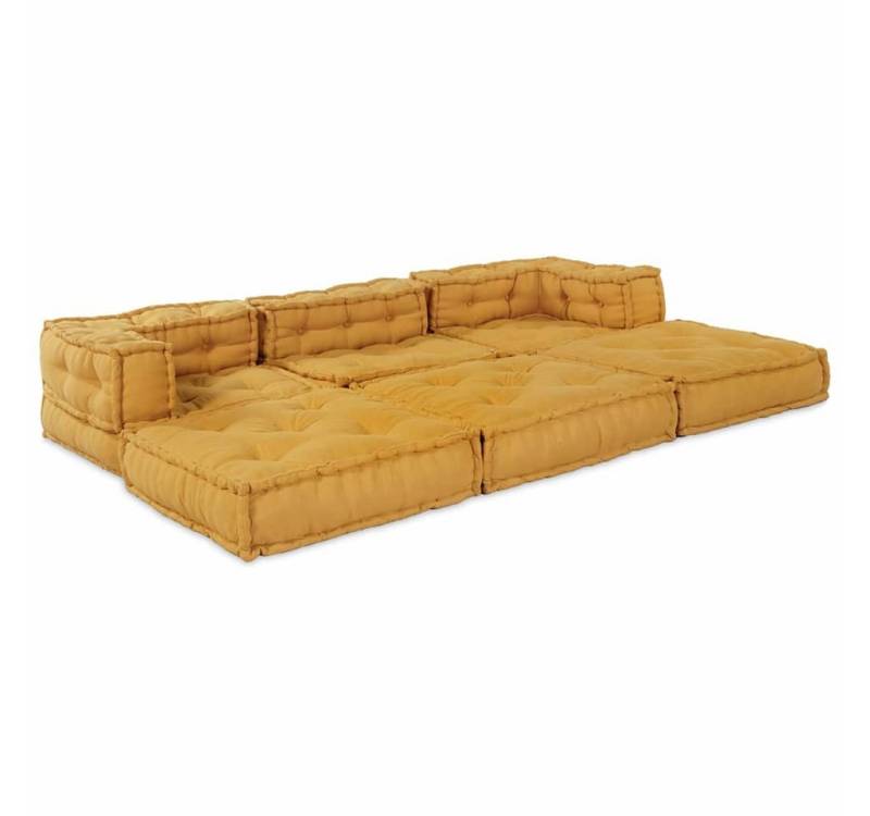 vidaXL Sitzauflage Modulares Sofa 3 pcs Gelb 70 x 70 x 56 cm Stoff, (3 St) von vidaXL