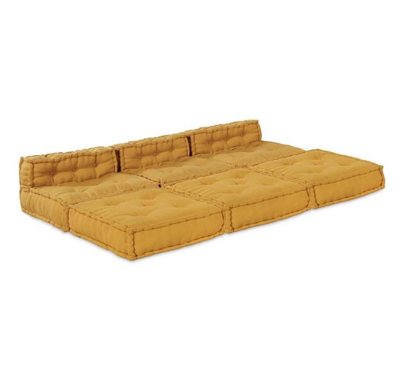 vidaXL Sitzauflage Modulares Sofa 4 pcs Gelb 70 x 70 x 56 cm Stoff, (4 St) von vidaXL