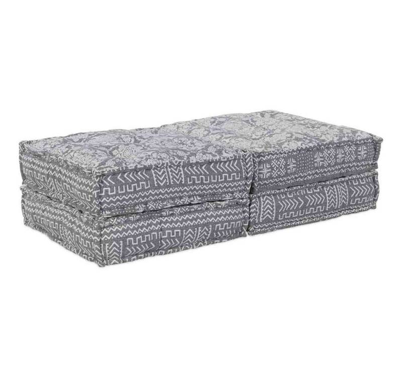 vidaXL Sitzauflage Modulares Sofa Geometrisch 2 pcs Hellgrau 70 x 70 x 36 cm Stoff, (2 St) von vidaXL
