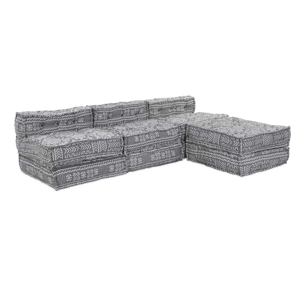 vidaXL Sitzauflage Modulares Sofa Geometrisch 4 pcs Hellgrau 70 x 70 x 56 cm Stoff, (4 St) von vidaXL
