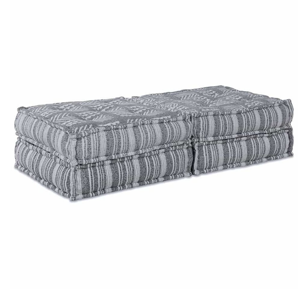 vidaXL Sitzauflage Modulares Sofa Gestreift 2 pcs Hellgrau 70 x 70 x 36 cm Stoff, (2 St) von vidaXL