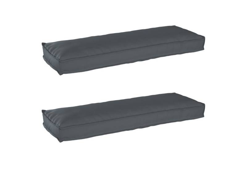 vidaXL Sitzauflage Pallet Kissen Set 2 pcs Anthrazit 120 x 40 x 8 cm Oxford Stoff, (2 St) von vidaXL