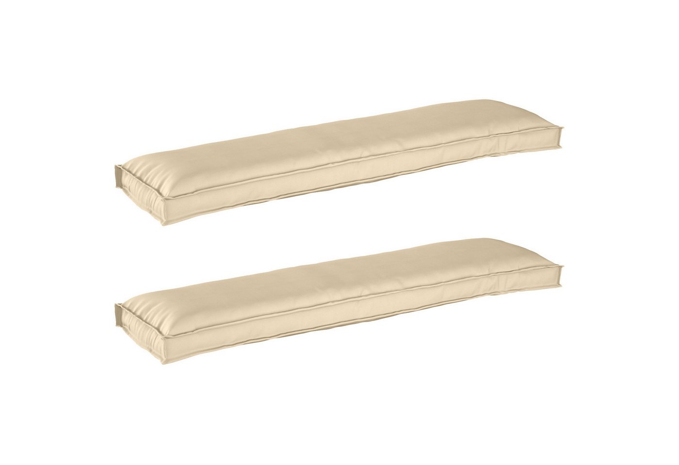 vidaXL Sitzauflage Pallet Kissen Set 2 pcs Beige 150 x 40 x 8 cm Oxford Stoff, (2 St) von vidaXL