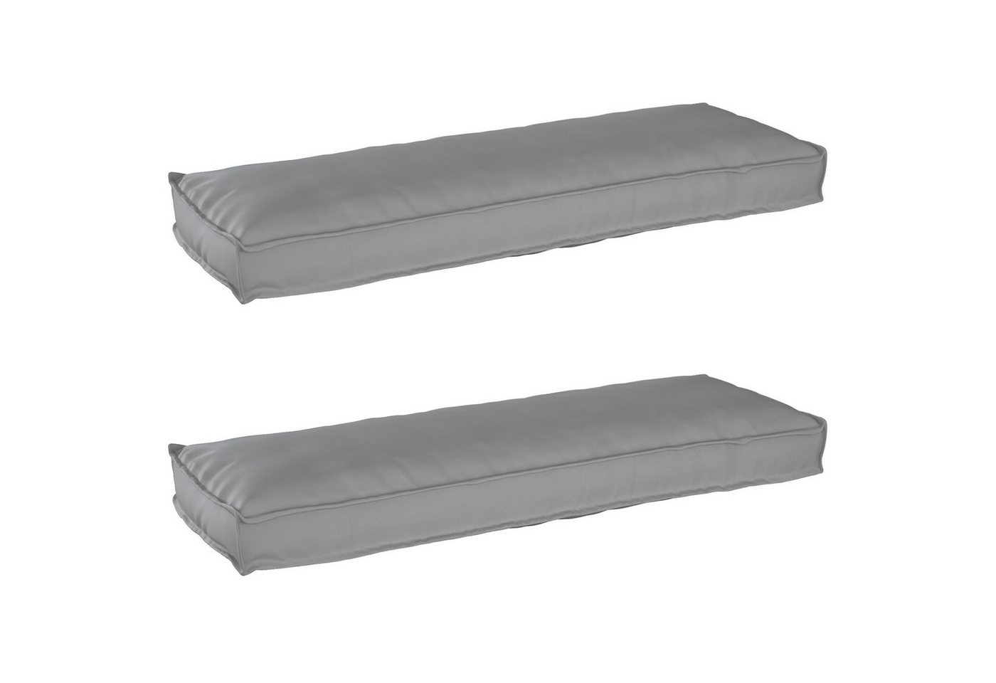 vidaXL Sitzauflage Pallet Kissen Set 2 pcs Grau 120 x 40 x 8 cm Oxford Stoff, (2 St) von vidaXL