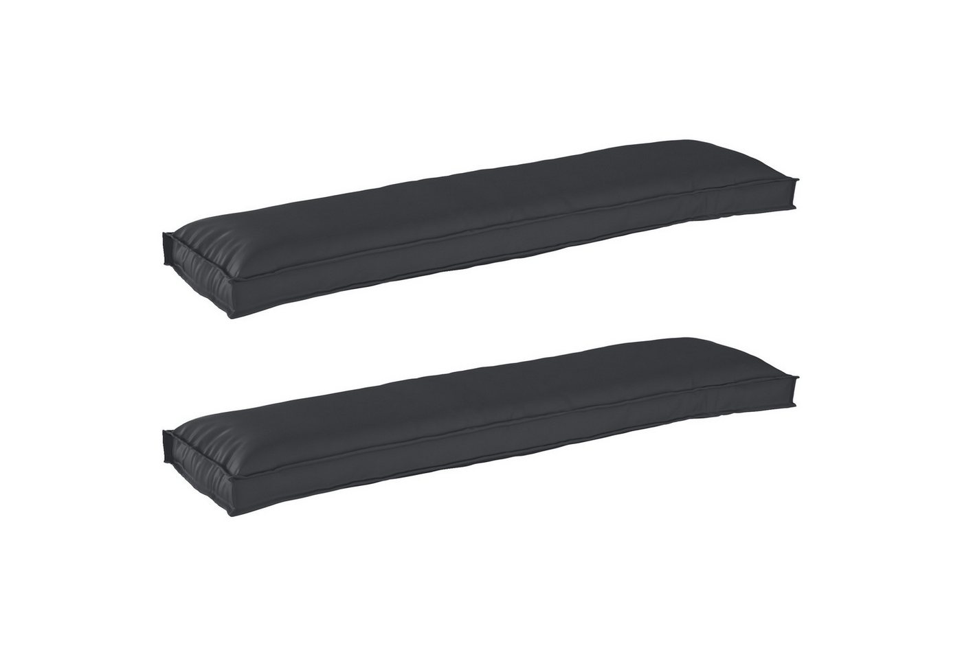 vidaXL Sitzauflage Pallet Kissen Set 2 pcs Schwarz 150 x 40 x 8 cm Stoff, (2 St) von vidaXL