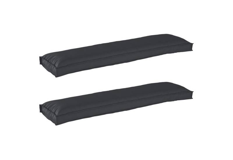 vidaXL Sitzauflage Pallet Kissen Set 2 pcs Schwarz 150 x 40 x 8 cm Stoff, (2 St) von vidaXL
