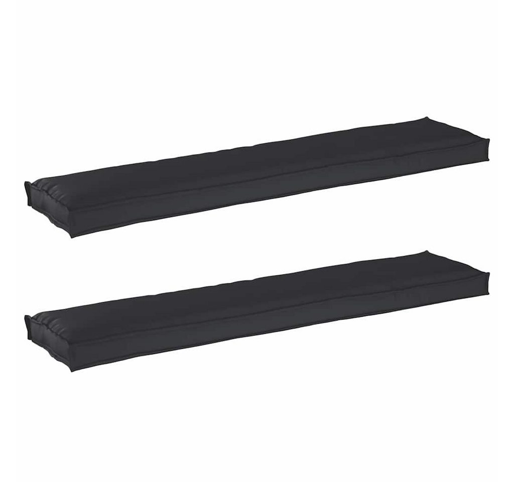 vidaXL Sitzauflage Pallet Kissen Set 2 pcs Schwarz 180 x 40 x 8 cm Oxford Stoff, (2 St) von vidaXL
