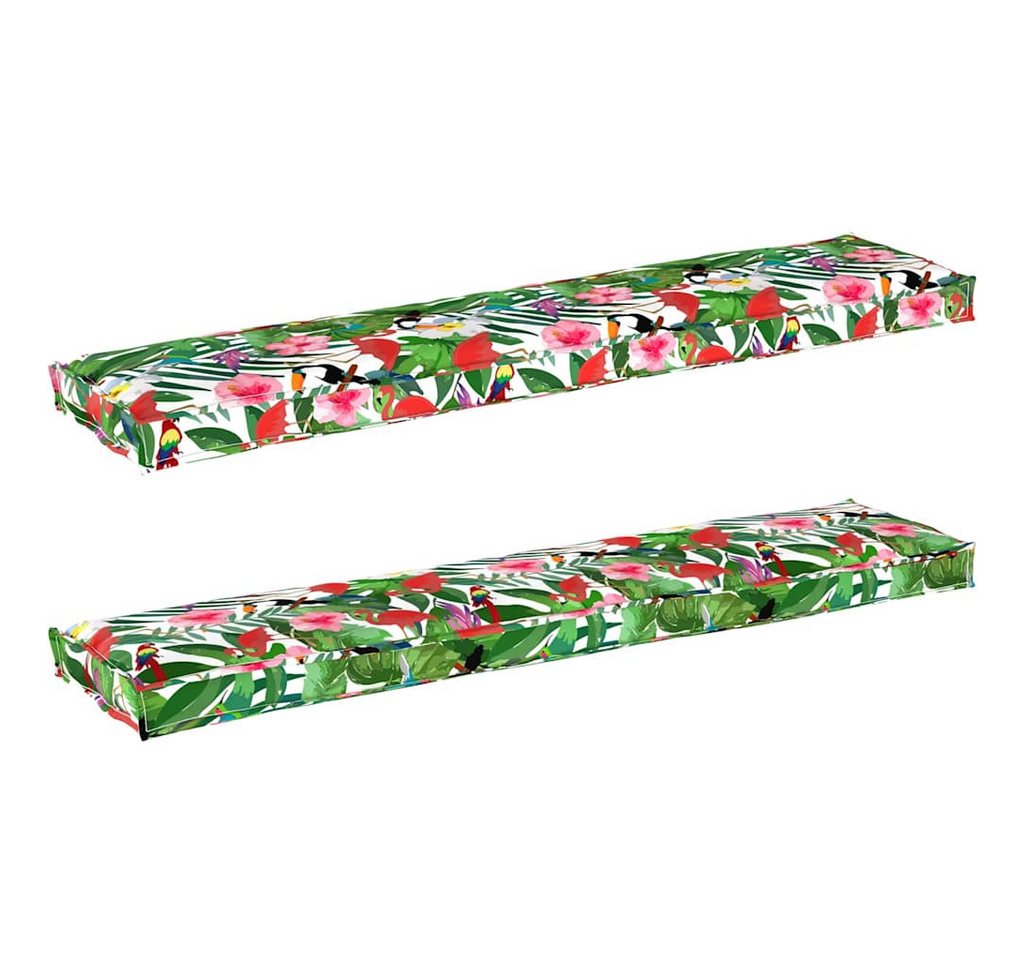 vidaXL Sitzauflage Pallet Kissen Set 2 pcs Tropischer Dschungel 180 x 40 x 8 cm, (2 St) von vidaXL