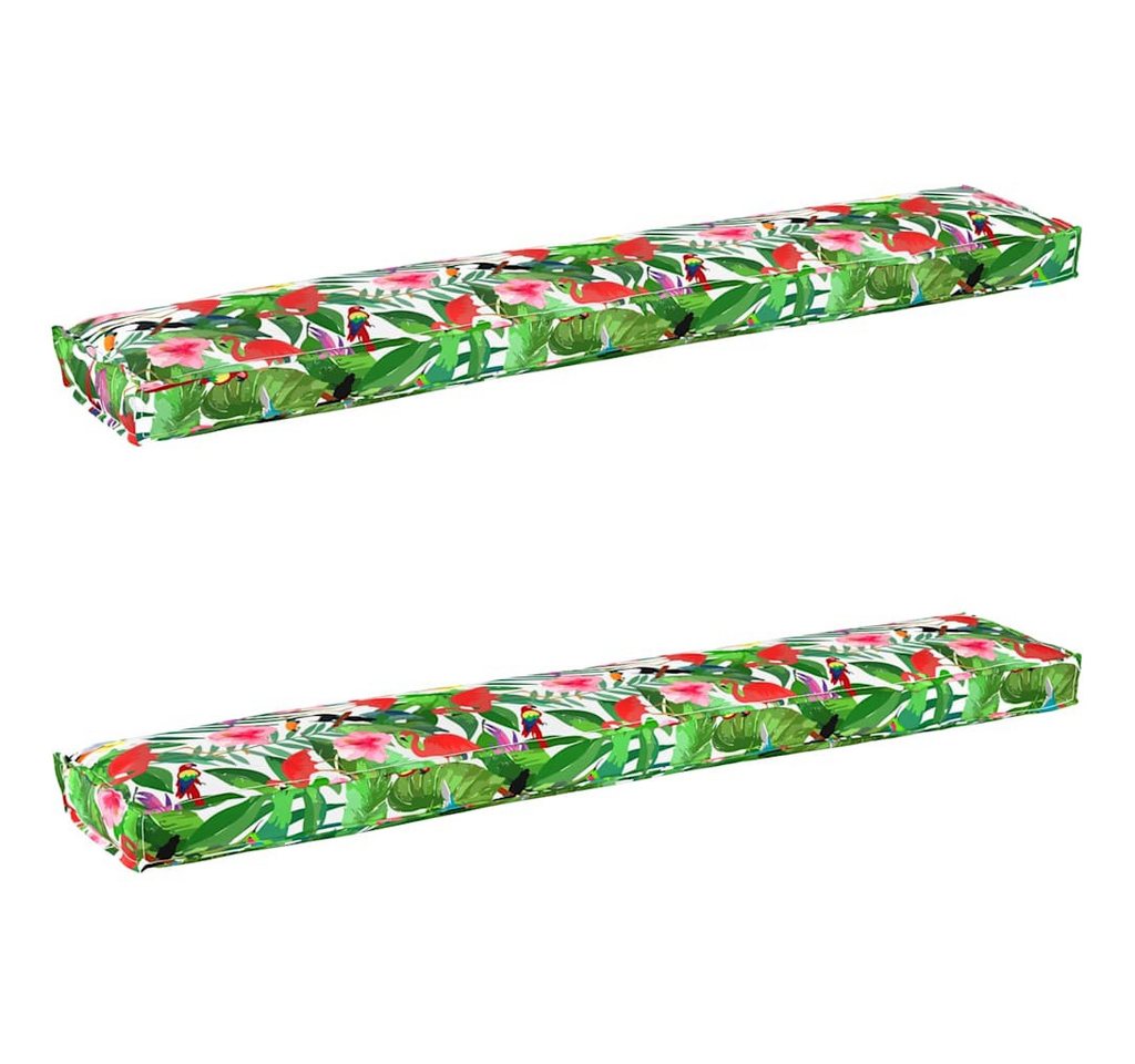 vidaXL Sitzauflage Pallet Kissen Set 2 pcs Tropischer Dschungel 200 x 40 x 8 cm, (2 St) von vidaXL