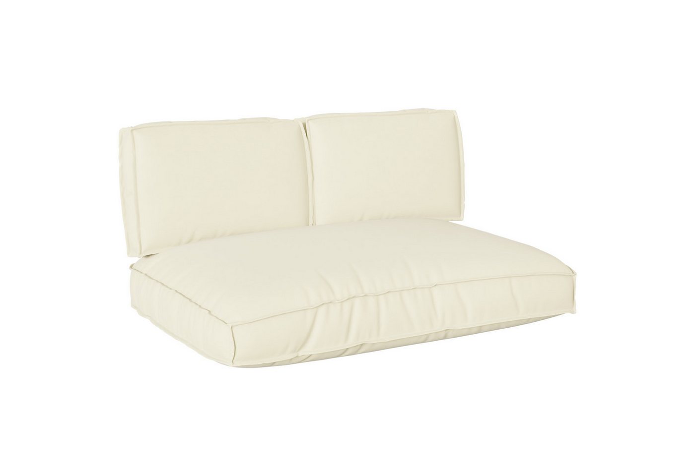 vidaXL Sitzauflage Pallet Kissen Set 3 pcs Creme 120 x 12 x 80 cm 60 x 40 x 12 cm, (3 St) von vidaXL