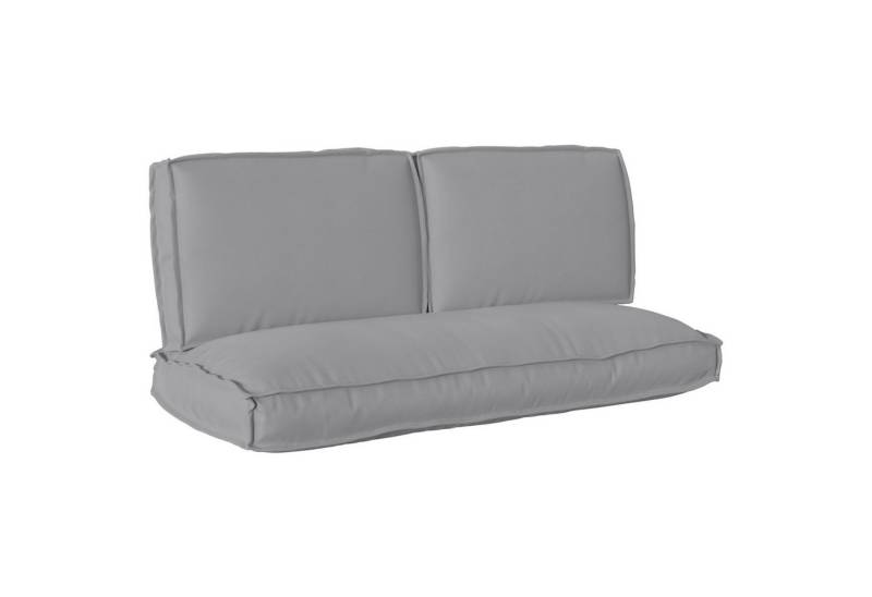 vidaXL Sitzauflage Pallet Kissen Set 3 pcs Grau 50 x 120 x 12 cm 60 x 40 x 12 cm, (3 St) von vidaXL