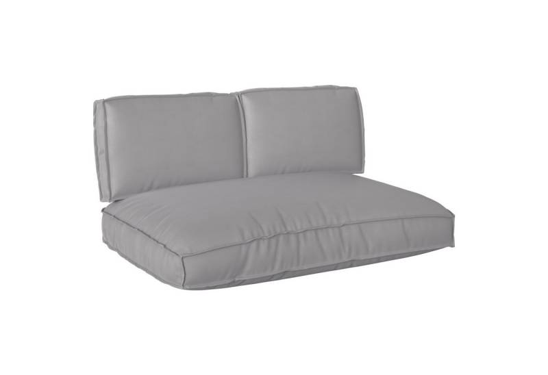 vidaXL Sitzauflage Pallet Kissen Set 3 pcs Grau 80 x 120 x 12 cm 60 x 40 x 12 cm, (3 St) von vidaXL