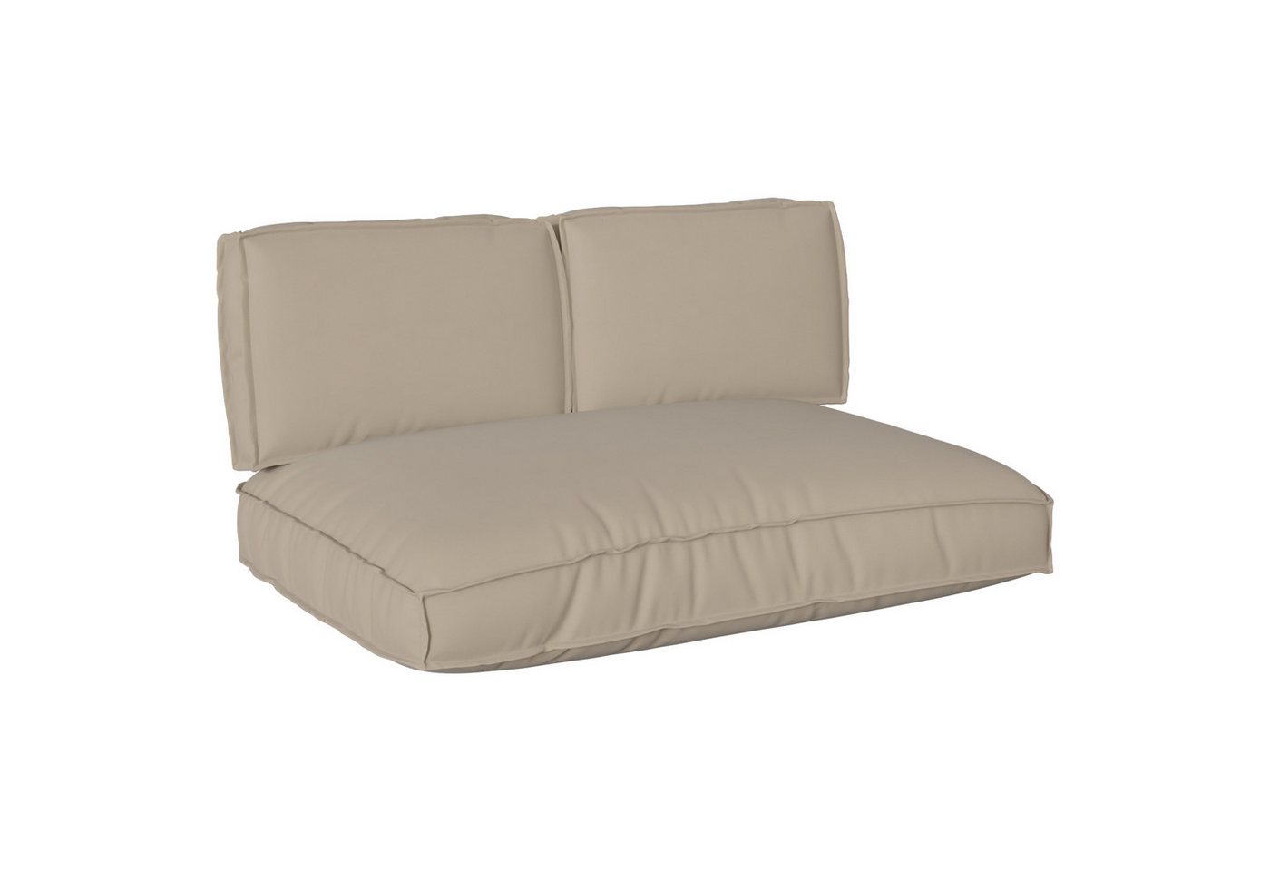 vidaXL Sitzauflage Pallet Kissen Set 3 pcs Taupe 120 x 12 x 80 cm 60 x 40 x 12 cm, (3 St) von vidaXL