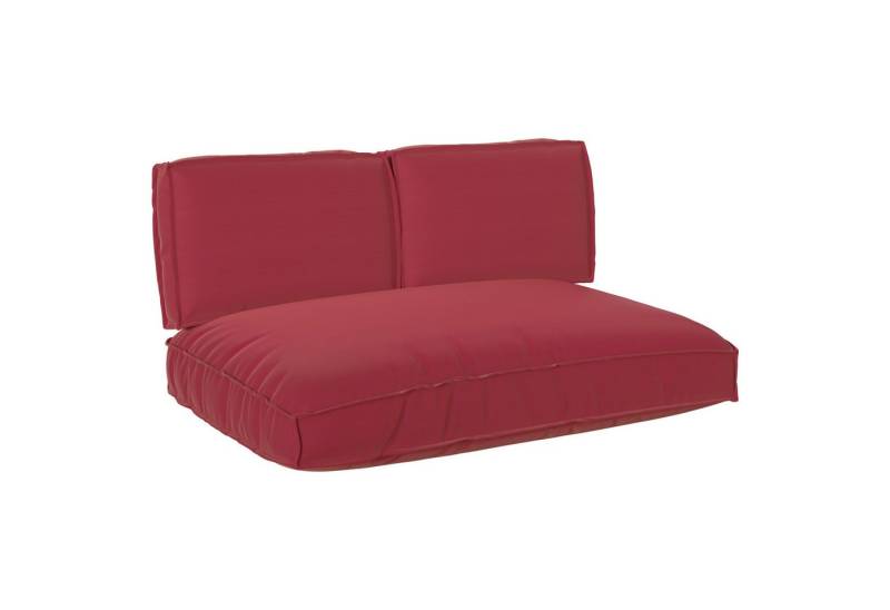 vidaXL Sitzauflage Pallet Kissen Set mit Kissen 3 pcs Weinrot, (3 St) von vidaXL
