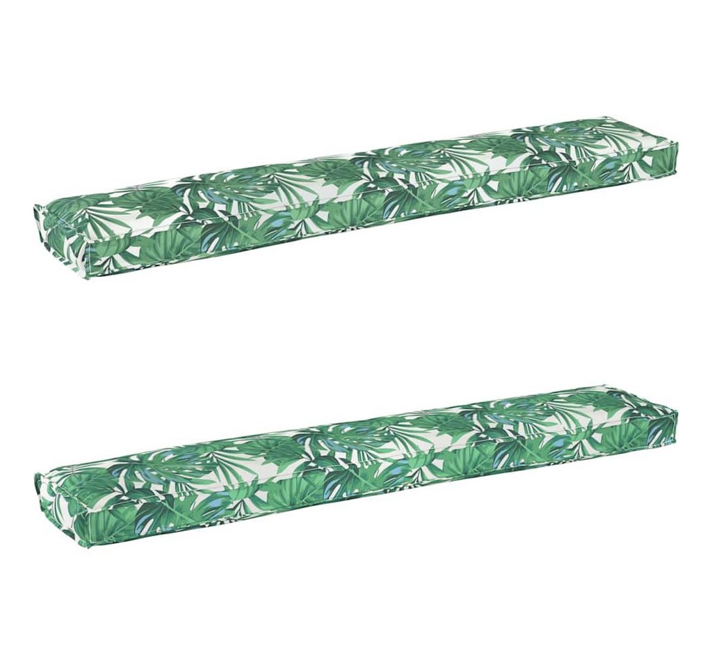 vidaXL Sitzauflage Pallet Kissen Set Floral 2 pcs Blattmuster 200 x 40 x 8 cm, (2 St) von vidaXL