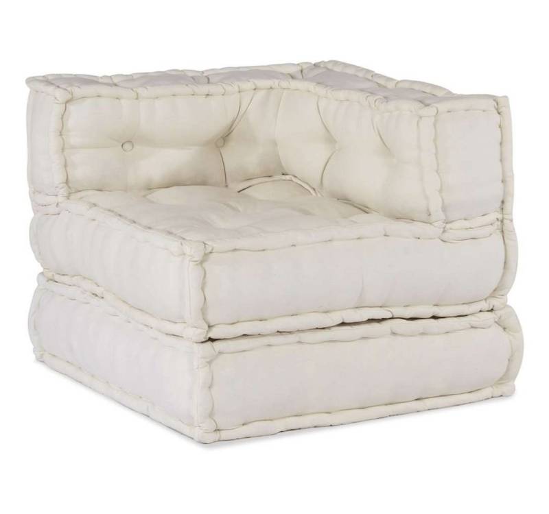 vidaXL Sitzauflage Pouf Modular Creme 70x70x54 cm Stoff, (1 St) von vidaXL