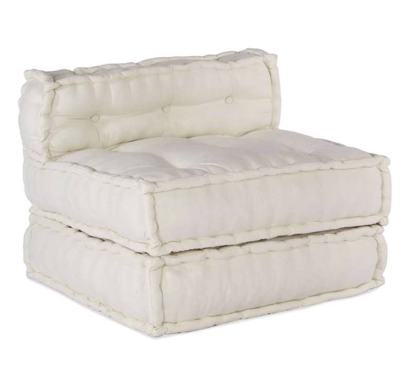 vidaXL Sitzauflage Pouf Modular Creme 70x70x54 cm Stoff, (1 St) von vidaXL