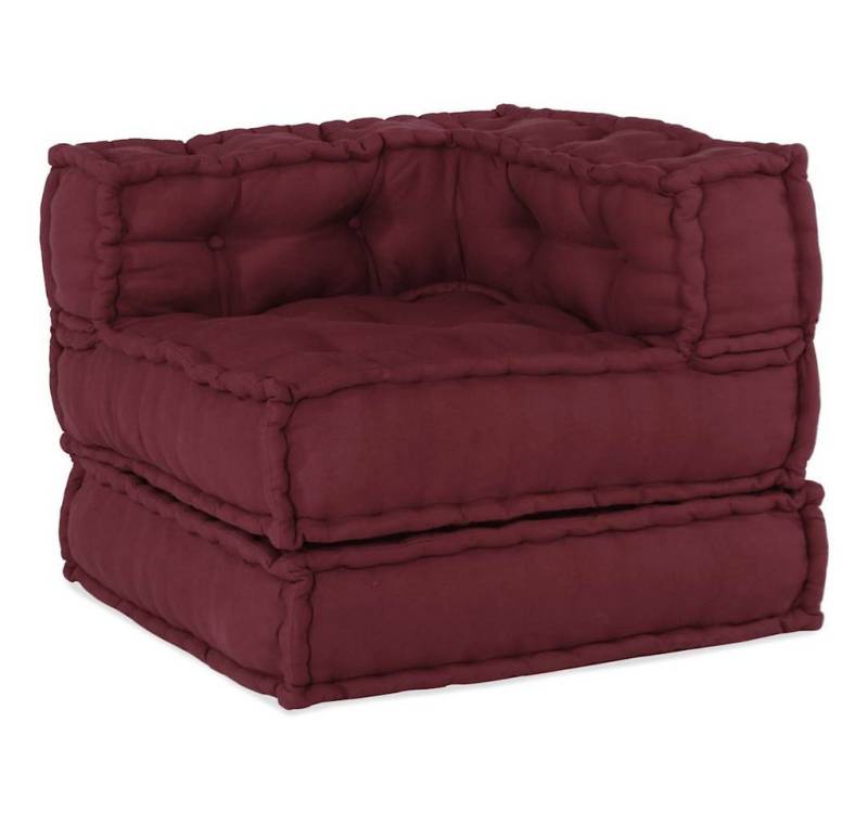 vidaXL Sitzauflage Pouf Modular Kastanienbraun 70x70x54 cm Stoff, (1 St) von vidaXL