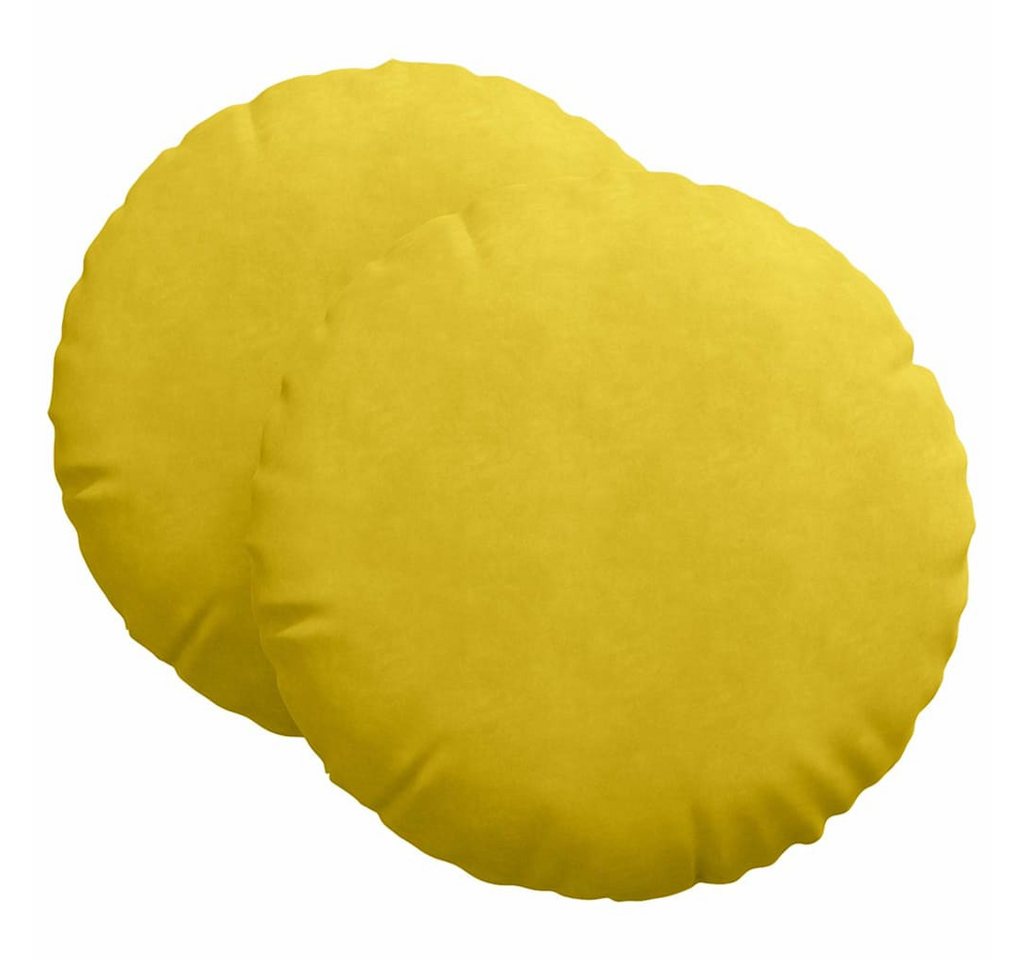 vidaXL Sitzauflage Sitzkissen 2 pcs Gelb Ø80 x 29 cm Samt, (2 St) von vidaXL