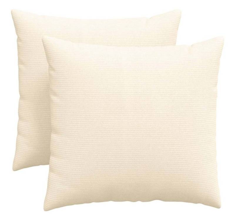 vidaXL Sitzauflage Sofakissen 2 pcs Creme 50 x 50 cm Cordstoff, (2 St) von vidaXL