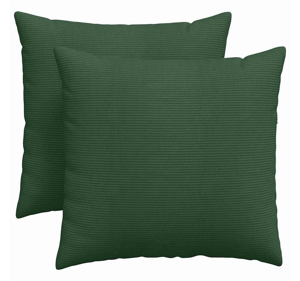 vidaXL Sitzauflage Sofakissen 2 pcs Dunkelgrün 60 x 60 cm Cordstoff, (2 St) von vidaXL