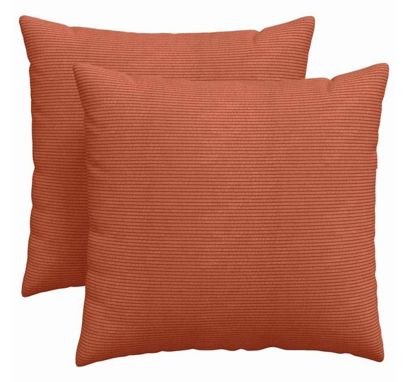 vidaXL Sitzauflage Sofakissen 2 pcs Rot-Orange 50 x 30 cm Cordstoff, (2 St) von vidaXL