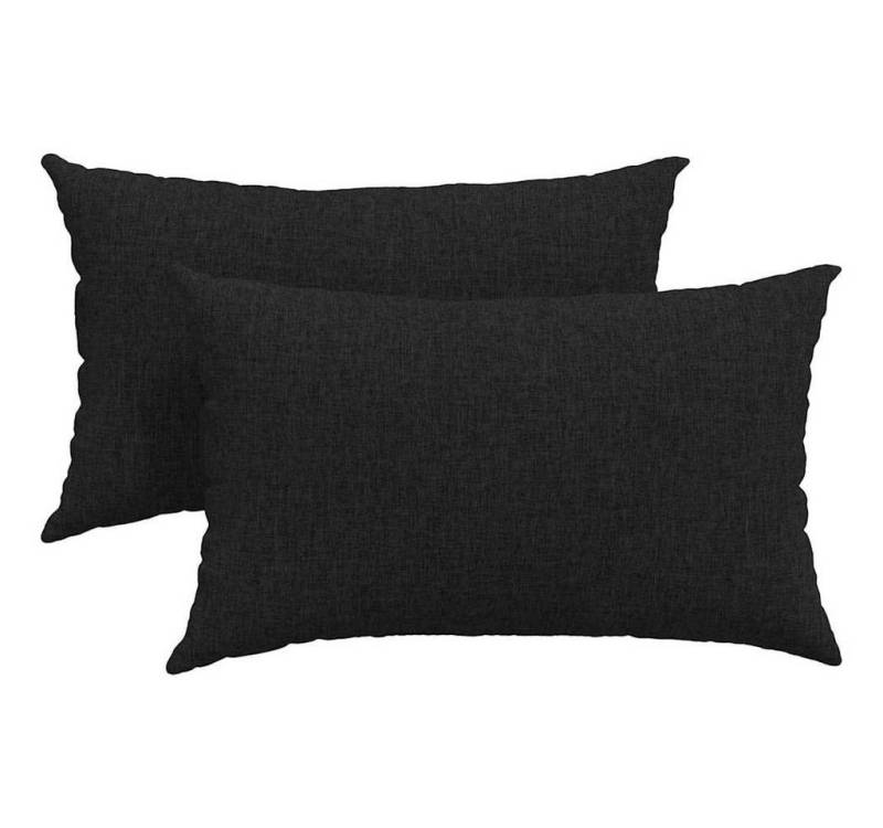 vidaXL Sitzauflage Sofakissen 2 pcs Schwarz 50 x 30 cm Stoff, (2 St) von vidaXL