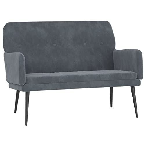 vidaXL Sitzbank, Bank Polsterbank mit Rückenlehne Armlehne, Sofa Flurbank für Wohnzimmer, Garderobenbank Metallgestell, Modern, Dunkelgrau Samt vidaXL Sitzbank, Bank Polsterbank mit Rückenlehne Armlehne, Sofa Flurbank für Wohnzimmer, Garderobenbank Metallgestell, Modern, Dunkelgrau Samt von vidaXL