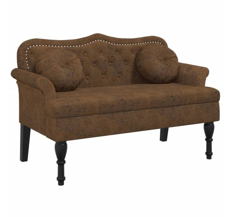 vidaXL Sitzbank, Bank mit Kissen Braun 120,5x65x75 cm Wildleder-Optik vidaXL Sitzbank, Bank mit Kissen Braun 120,5x65x75 cm Wildleder-Optik von vidaXL