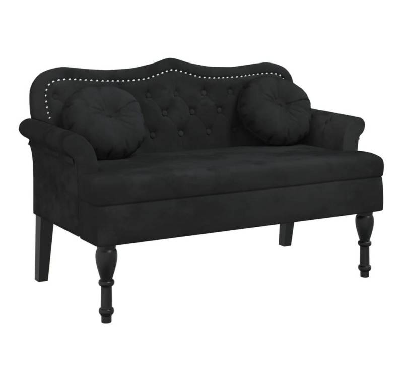 vidaXL Sitzbank, Bank mit Kissen Schwarz 120,5x65x75 cm Samt von vidaXL