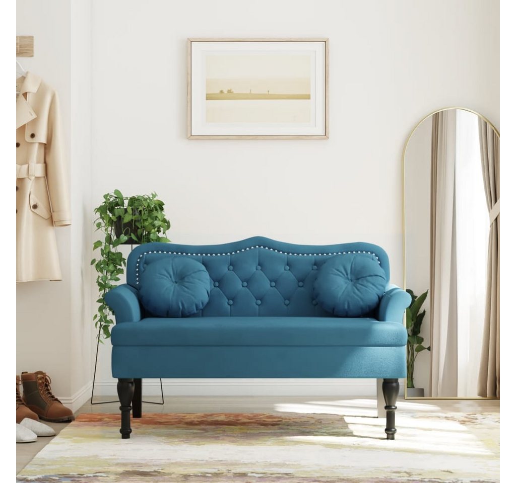 vidaXL Sitzbank, Sitzbank mit Kissen Blau 120,5x65x75 cm Samt vidaXL Sitzbank, Sitzbank mit Kissen Blau 120,5x65x75 cm Samt von vidaXL