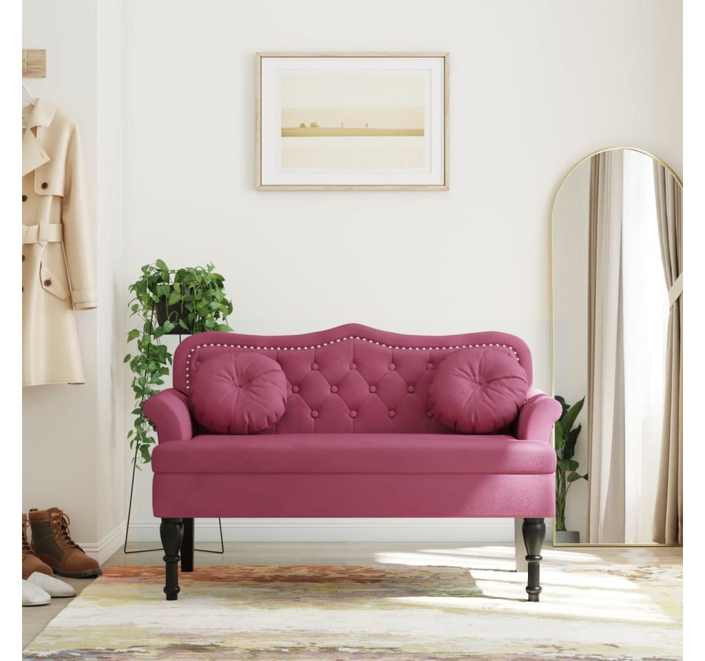 vidaXL Sitzbank, Sitzbank mit Kissen Weinrot 120,5x65x75 cm Samt vidaXL Sitzbank, Sitzbank mit Kissen Weinrot 120,5x65x75 cm Samt von vidaXL