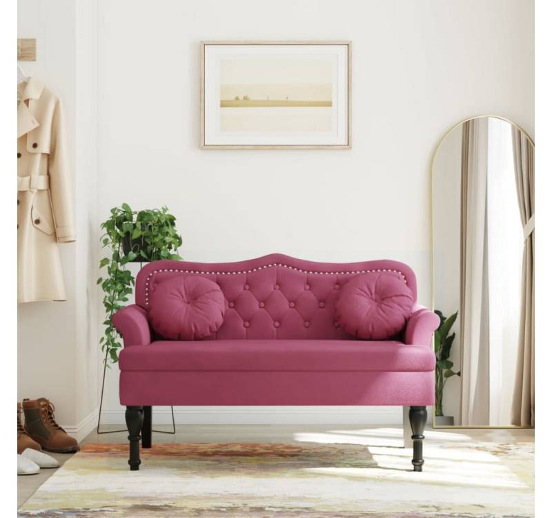 vidaXL Sitzbank, Sitzbank mit Kissen Weinrot 120,5x65x75 cm Samt vidaXL Sitzbank, Sitzbank mit Kissen Weinrot 120,5x65x75 cm Samt von vidaXL