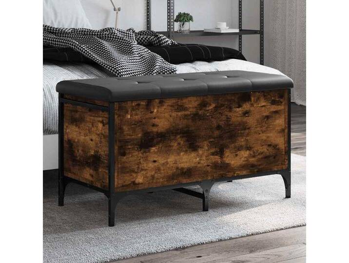 vidaXL Sitzbank, Sitzbank mit Stauraum Räuchereiche 82x42x45 cm Holzwerkstoff von vidaXL