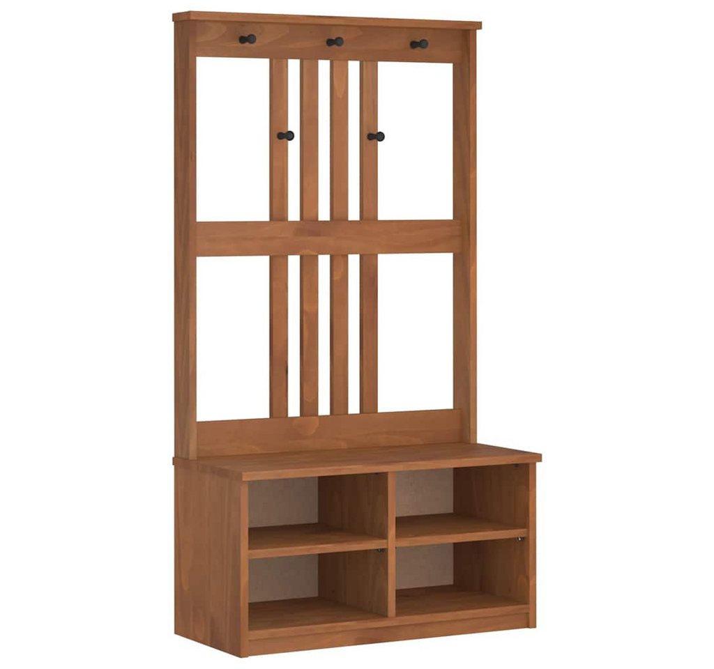 vidaXL Sitzbank Garderobenständer SANDENS 87x40x159,5cm Massivholz Kiefer vidaXL Sitzbank Garderobenständer SANDENS 87x40x159,5cm Massivholz Kiefer von vidaXL