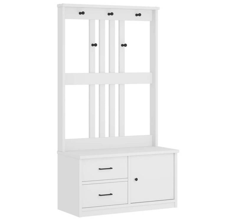 vidaXL Sitzbank Garderobenständer SANDENS Weiß 87x40x159,5cm Massivholz Kiefer von vidaXL