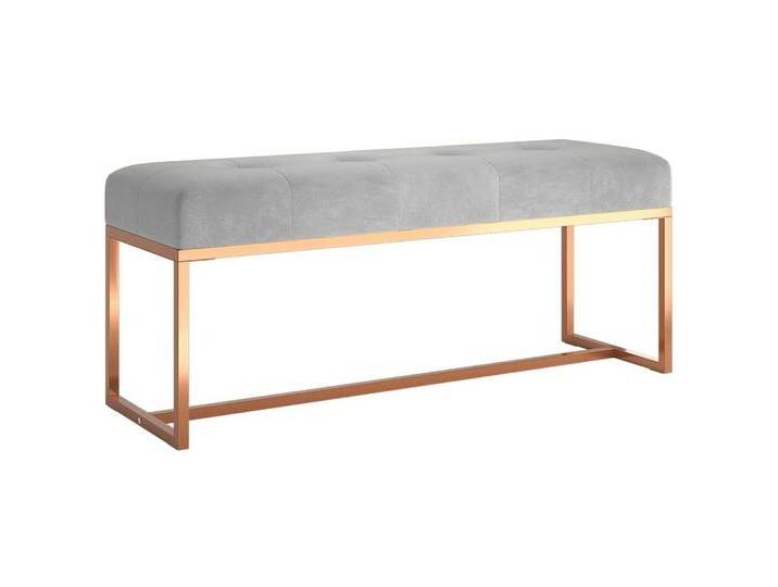 vidaXL Sitzbank Sitzbank Grau 110x36x45 cm Samt, grau von vidaXL