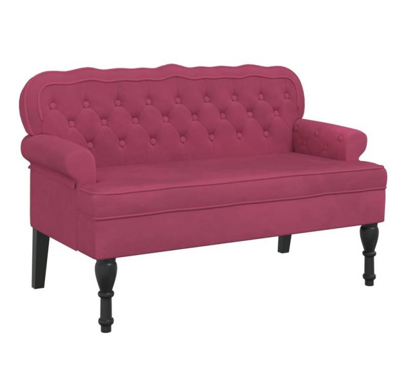 vidaXL Sitzbank Sitzbank mit Rückenlehne Weinrot 119,5x64,5x75 cm Samt von vidaXL