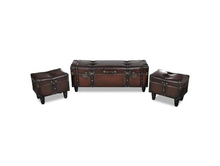 vidaXL Sitzbank Sitztruhen-Set 3 Stk. Braun, braun von vidaXL