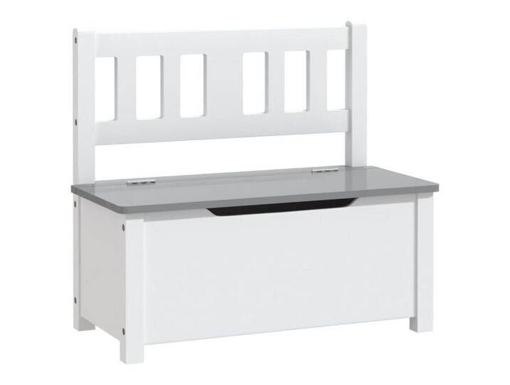 vidaXL Sitzhocker Kindermöbel Kinderbank mit Stauraum Weiß Grau 60x30x55 cm Aufbewahrung, weiß von vidaXL