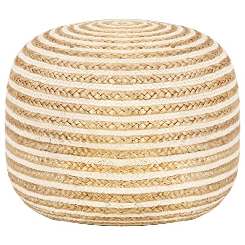 vidaXL Sitzpuff Pouf Sitzpouf Puff Polster Sitzkissen Sitzhocker Fußhocker Hocker Fußbank Ottoman Bodenkissen 45x30 cm Handgefertigt Jute von vidaXL