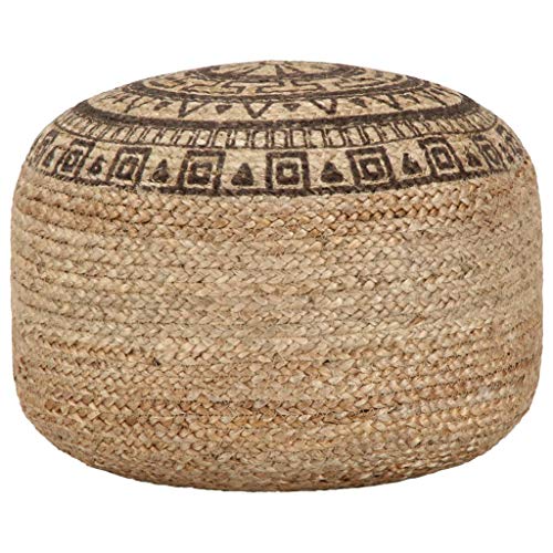 vidaXL Sitzpuff Pouf Sitzpouf Puff Sitzkissen Sitzhocker Fußhocker Hocker Fußbank Ottoman Fußbank Fußschemel Handgefertigt Braun 45x30cm Jute von vidaXL