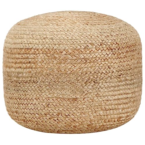 vidaXL Sitzpuff Pouf Sitzpouf Puff Sitzkissen Sitzhocker Fußhocker Hocker Fußbank Ottoman Fußbank Polsterhocker Fußschemel Handgefertigt 45x30cm Jute von vidaXL