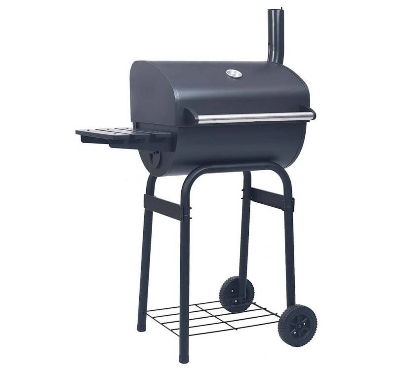 vidaXL Smoker Holzkohlegrill Smoker mit Unterer Ablage Schwarz von vidaXL