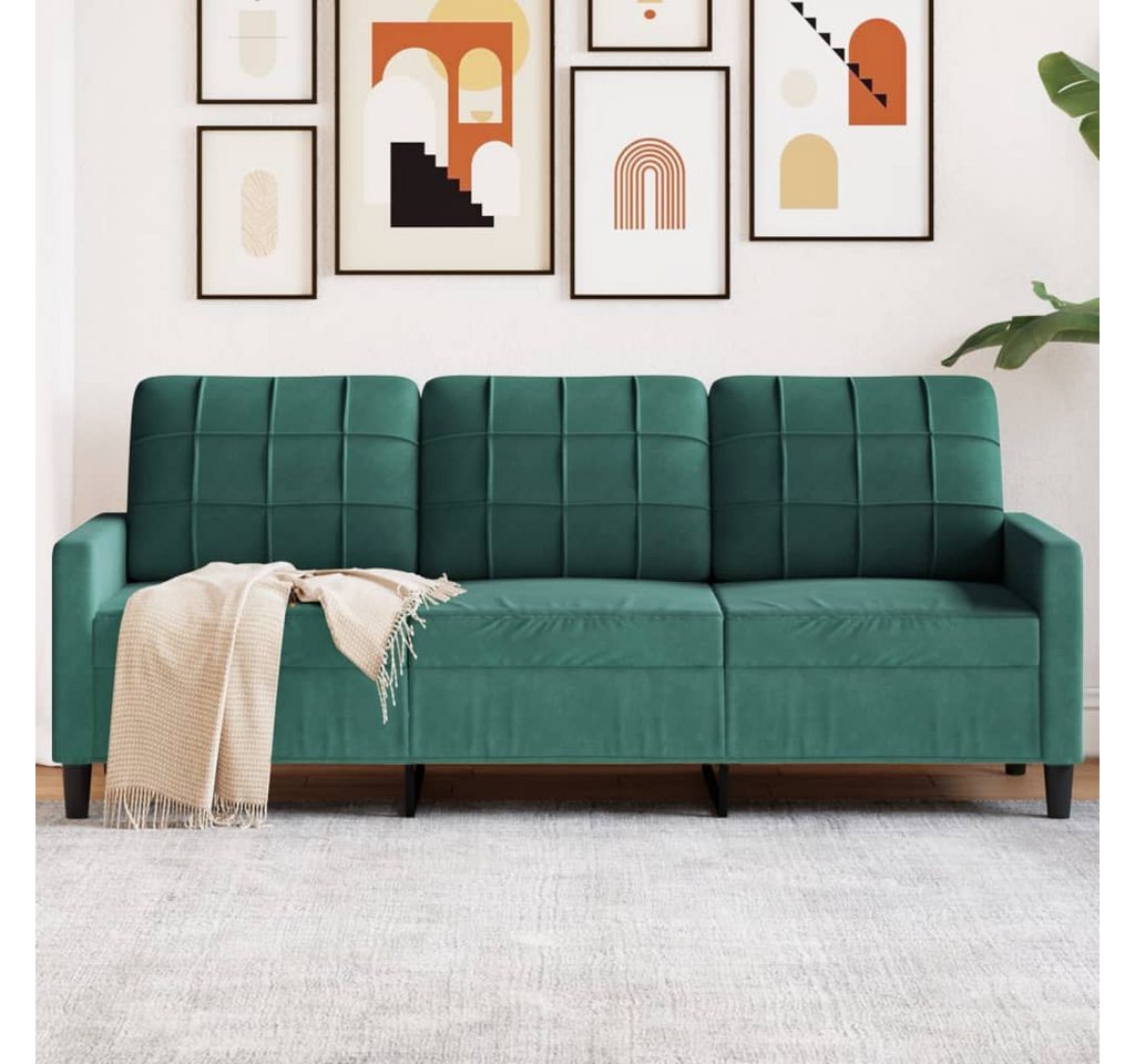 vidaXL Sofa, 3-Sitzer-Sofa Dunkelgrün 180 cm Samt von vidaXL