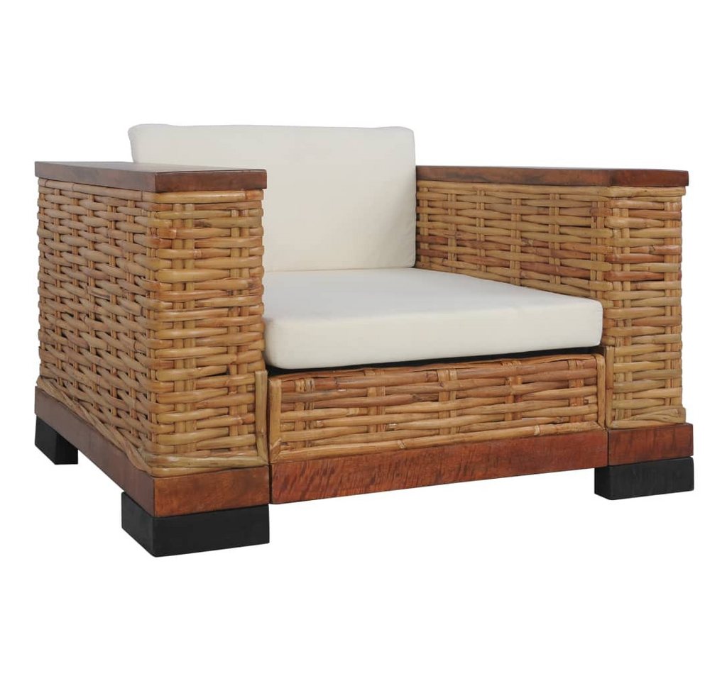 vidaXL Sofa, 3-tlg. Sofagarnitur mit Auflagen Braun Natur Rattan vidaXL Sofa, 3-tlg. Sofagarnitur mit Auflagen Braun Natur Rattan von vidaXL