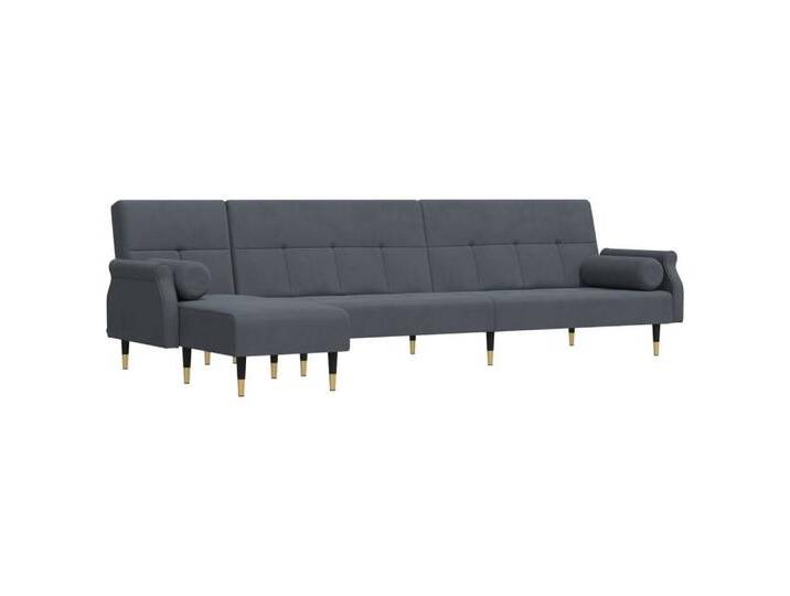 vidaXL Sofa, Schlafsofa in L-Form Dunkelgrau 271x140x70 cm Samt vidaXL Sofa, Schlafsofa in L-Form Dunkelgrau 271x140x70 cm Samt von vidaXL