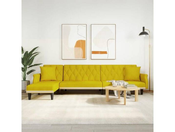 vidaXL Sofa, Schlafsofa in L-Form Gelb 271x140x70 cm Samt vidaXL Sofa, Schlafsofa in L-Form Gelb 271x140x70 cm Samt von vidaXL